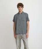 Camisa Hombre Lino Sintra M/Corta Verde Oscuro