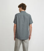 Camisa Hombre Lino Sintra M/Corta Verde Oscuro