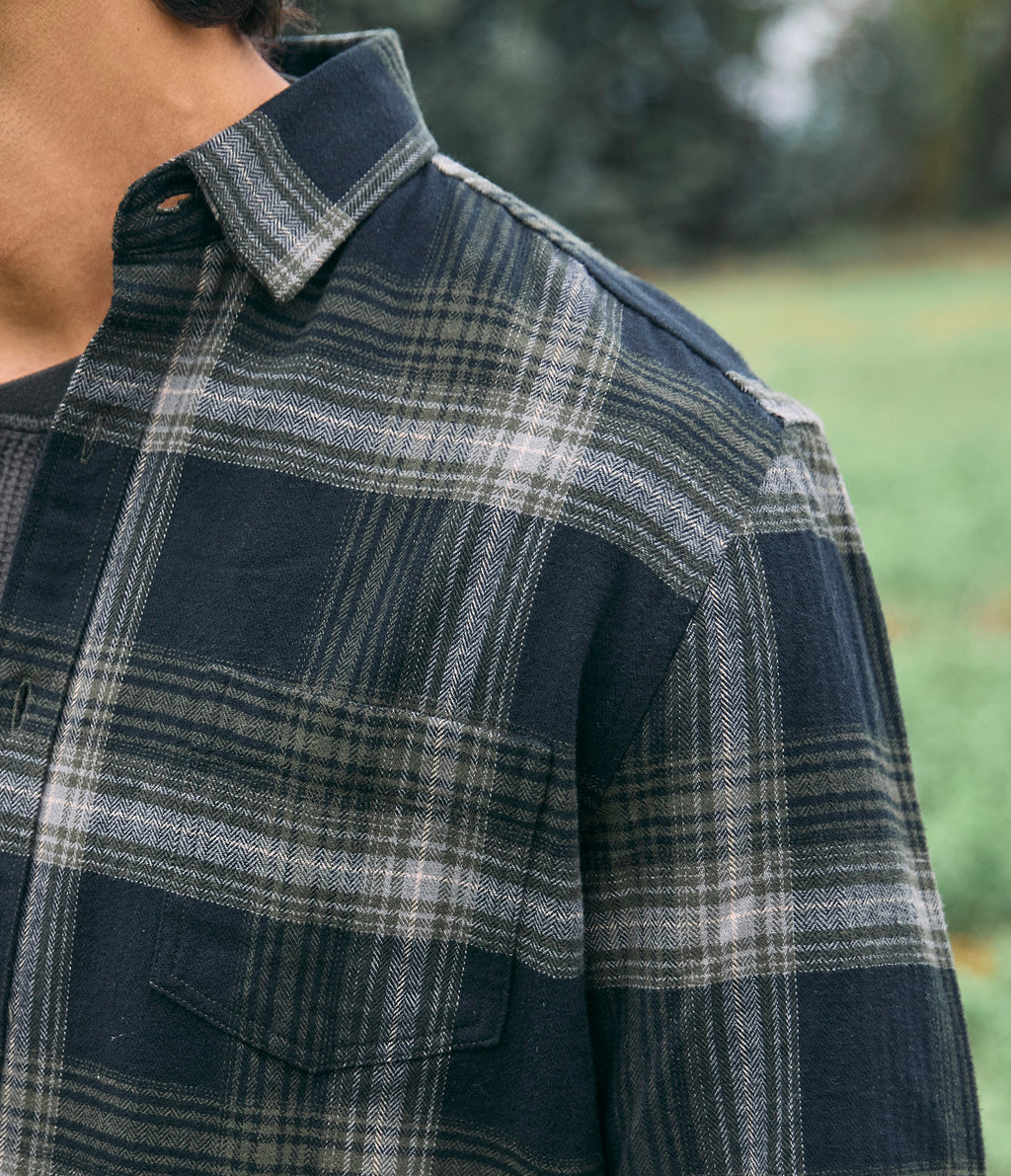 Camisa Hombre Algodón Franela Logan Cuadros Verde
