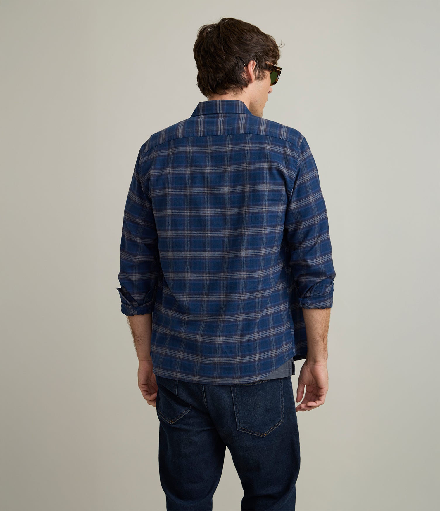 Camisa Hombre Lino Algodón Escosesa Mike