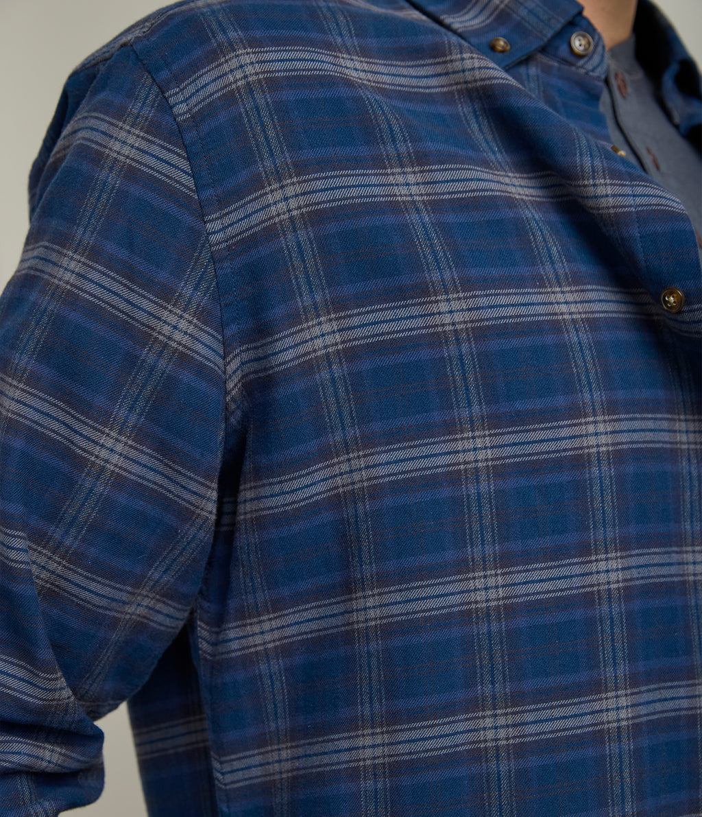 Camisa Hombre Lino Algodón Escosesa Mike