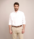 Camisa Hombre Oxford Manga Larga Elio Blanco