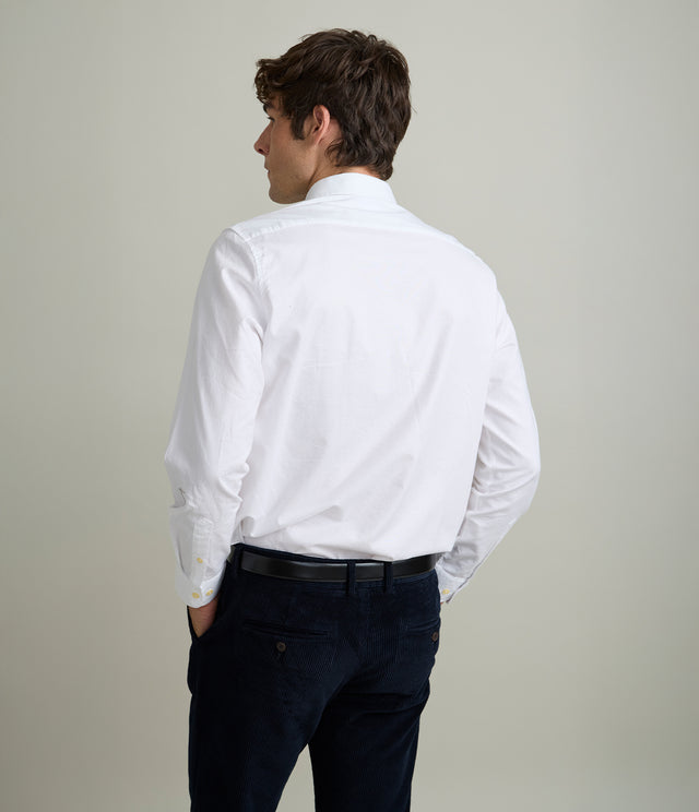 Camisa Hombre Oxford Manga Larga Ellies Blanco