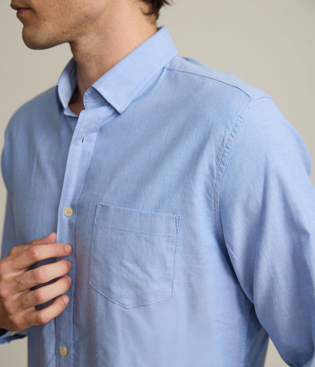 Camisa Hombre Oxford Manga Larga Ellies Azul