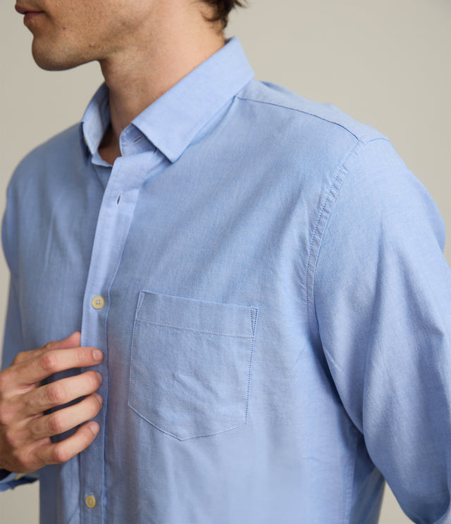 Camisa Hombre Oxford Manga Larga Ellies Azul