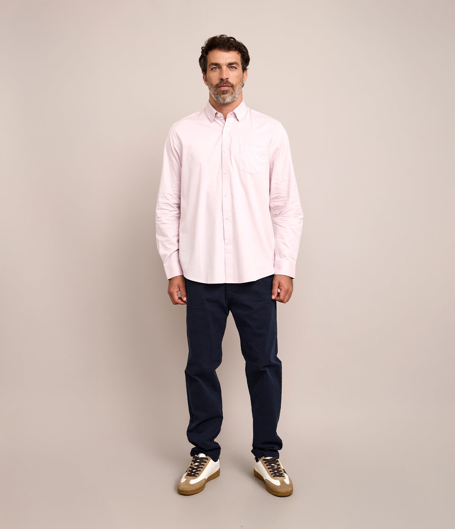 Camisa Hombre Oxford Manga Larga Elio Rojo