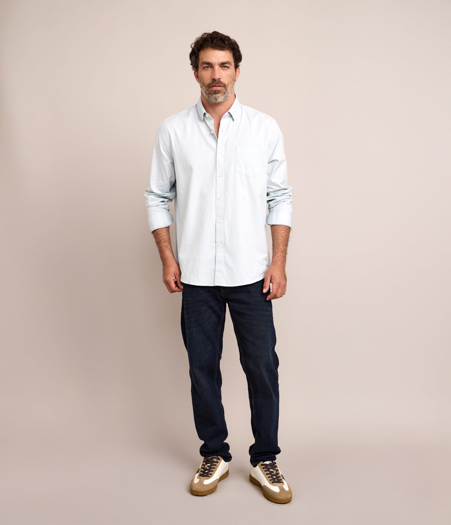 Camisa Hombre Oxford Manga Larga Elio Verde