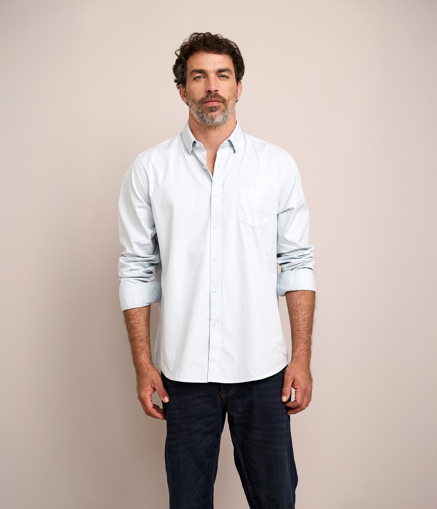 Camisa Hombre Oxford Manga Larga Elio Verde