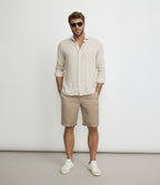Camisa Hombre Lino Rayon Pitt Beige