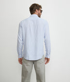 Camisa Hombre Lino Rayon Pitt Azul