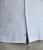 Camisa Hombre Lino Rayon Pitt Azul