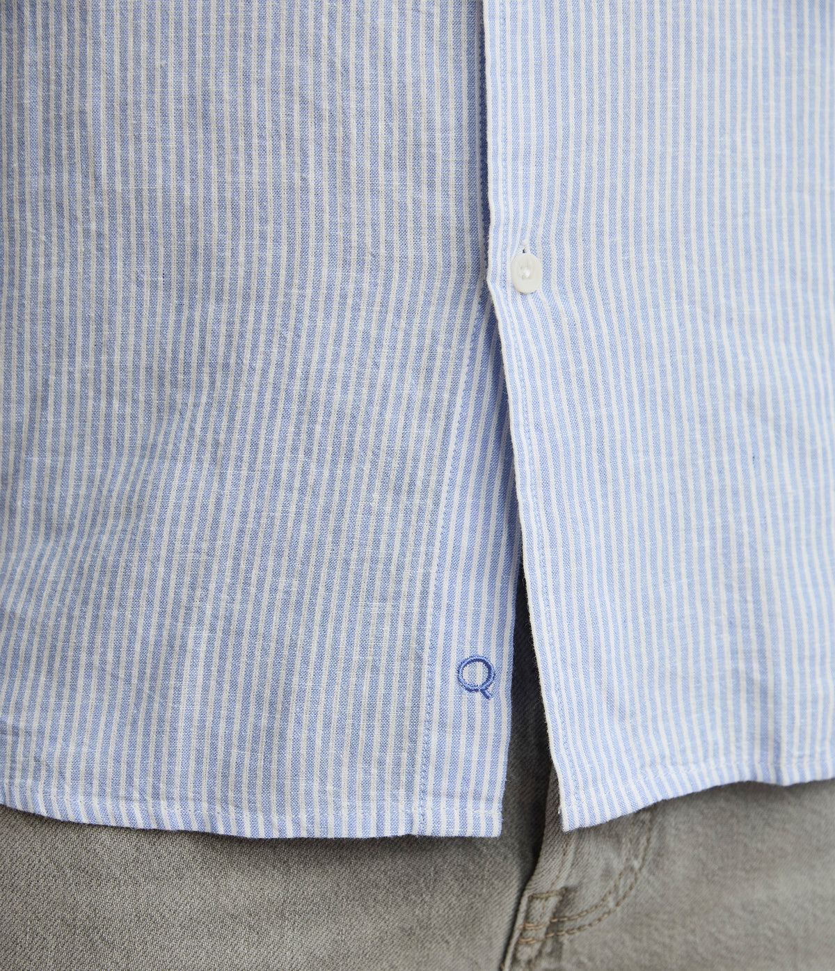 Camisa Hombre Lino Rayon Pitt Azul