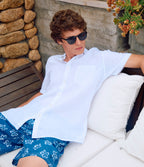 Camisa Hombre Lino Sintra M/Corta Blanco