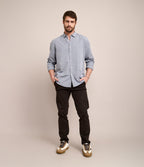 Camisa Hombre Tencell Manga Larga Celeste Leo