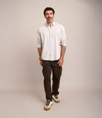 Camisa Hombre Tencell Manga Larga Gris Claro Leo