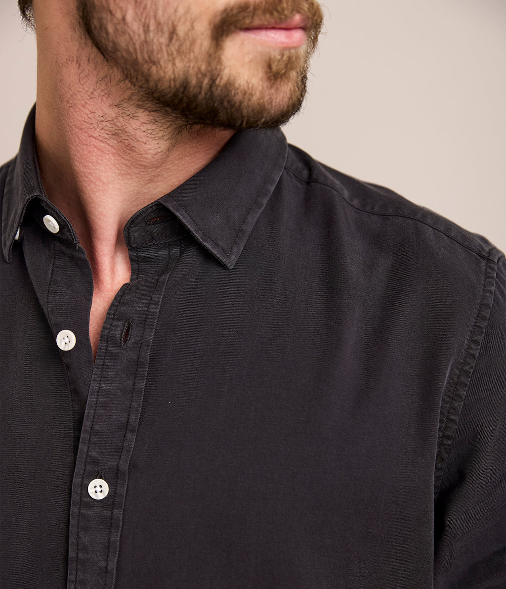 Camisa Hombre Tencell Manga Larga Gris Marengo Leo