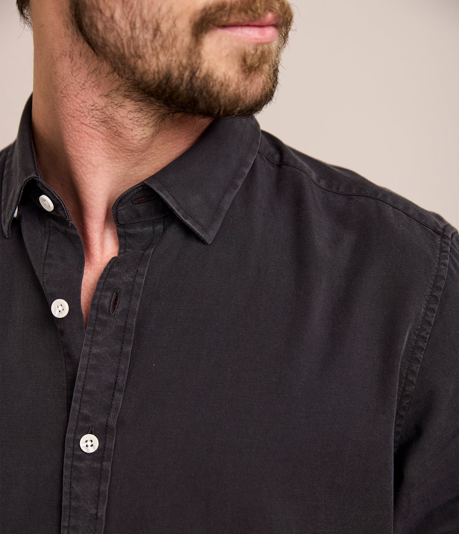 Camisa Hombre Tencell Manga Larga Gris Marengo Leo