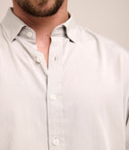 Camisa Hombre Tencell Manga Corta Gris Claro Leo