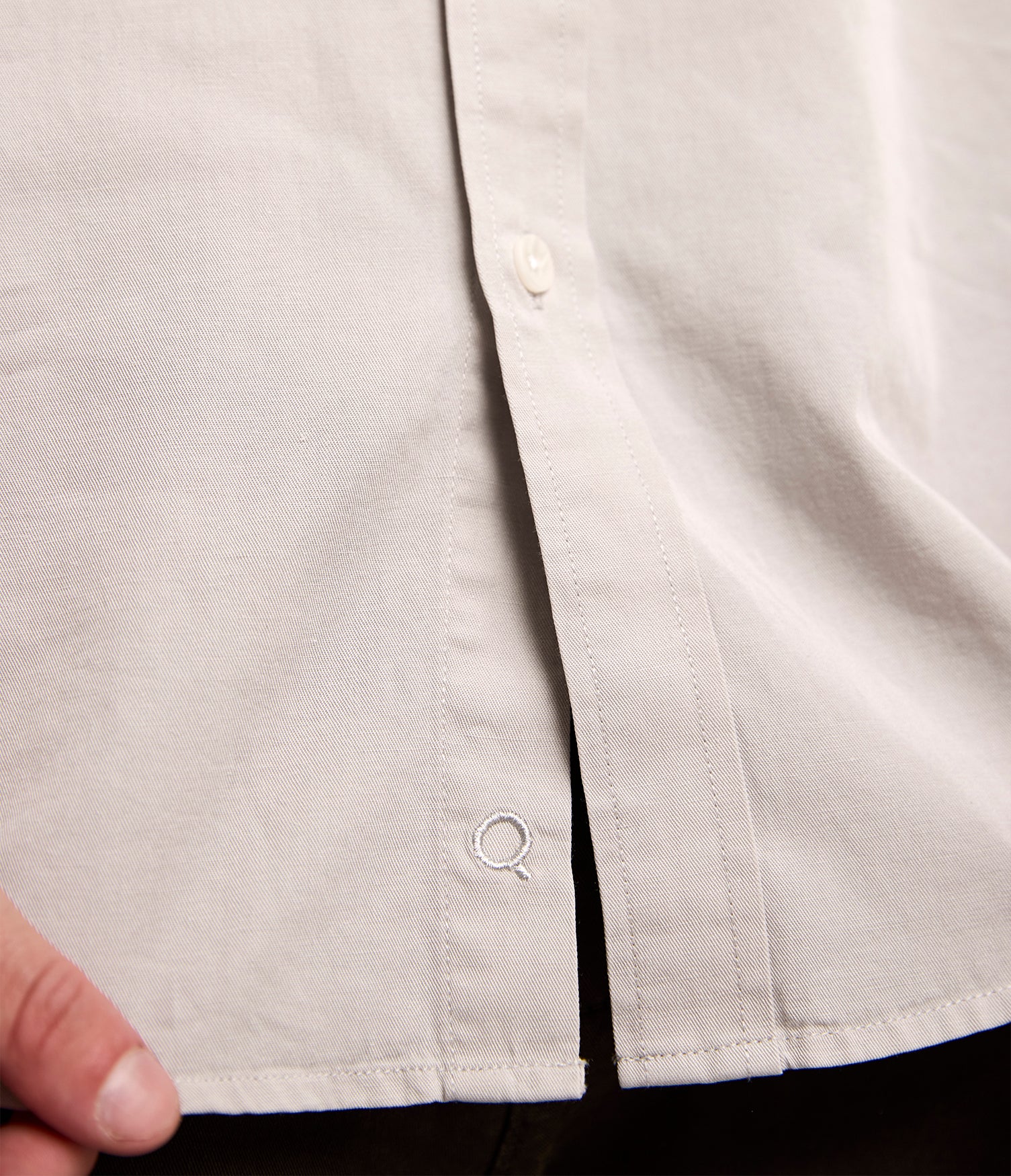 Camisa Hombre Tencell Manga Corta Gris Claro Leo
