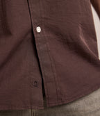 Camisa Hombre Tencell Manga Corta Burdeo Leo