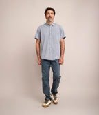 Camisa Hombre Tencell Manga Corta Celeste Leo
