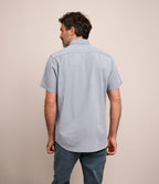 Camisa Hombre Tencell Manga Corta Celeste Leo