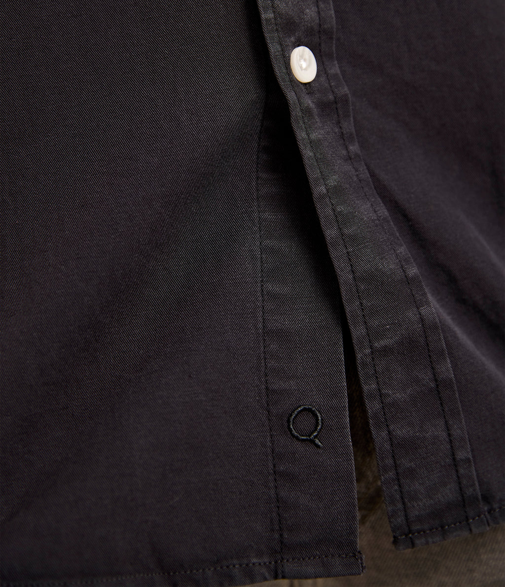 Camisa Hombre Tencell Manga Corta Gris Marengo Leo