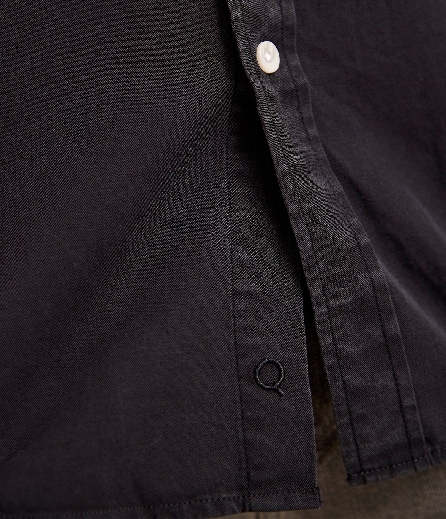 Camisa Hombre Tencell Manga Corta Gris Marengo Leo