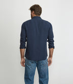 Camisa Hombre Tencel Manga Larga Azul Mark