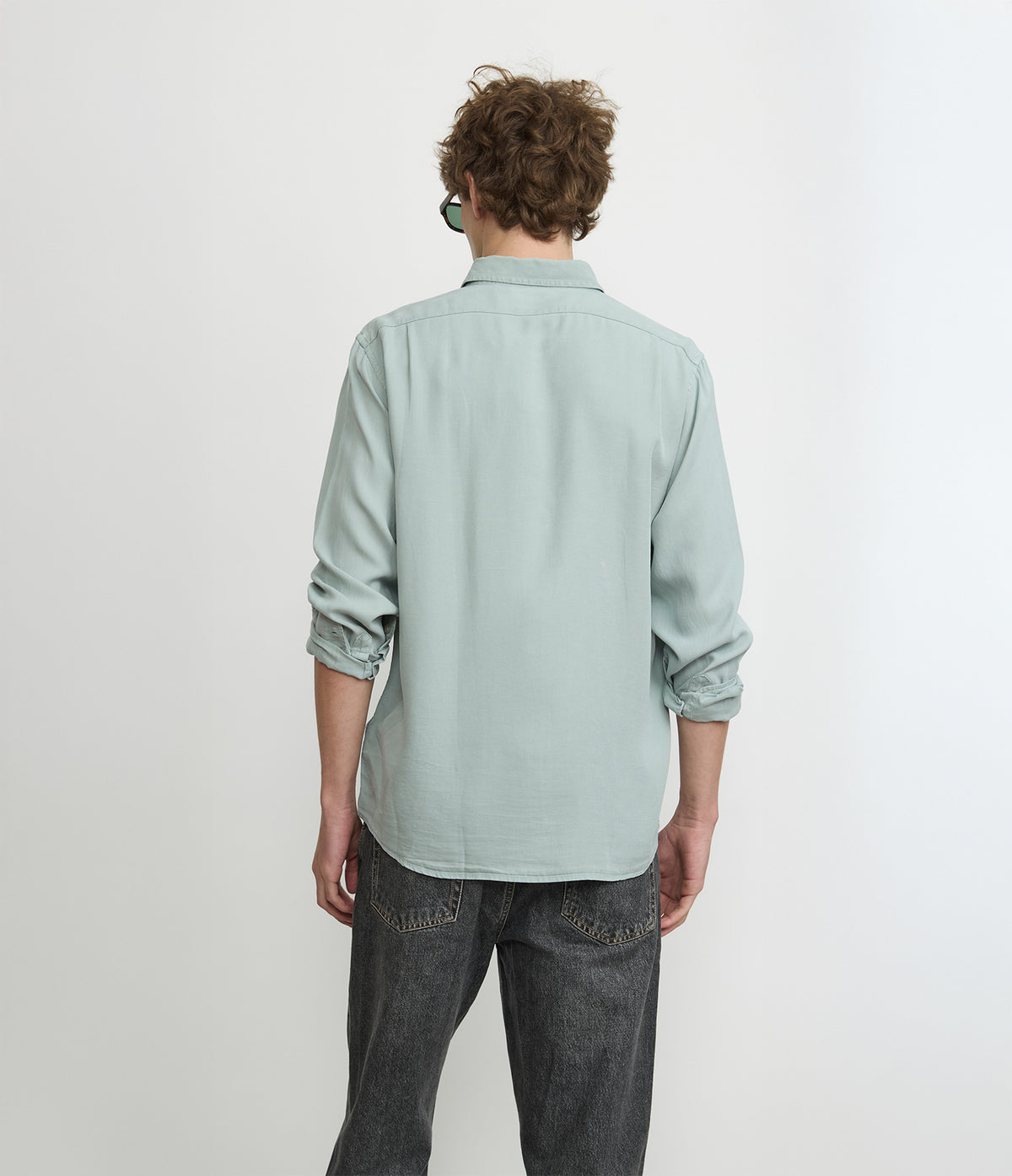 Camisa Hombre Tencel Manga Larga Verde Mark