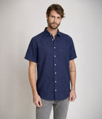 Camisa Hombre Tom  M/Corta Azul Oscuro