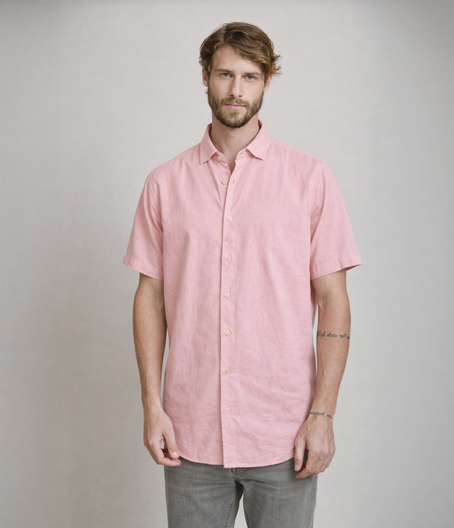 Camisa Hombre Tom  M/Corta Naranjo