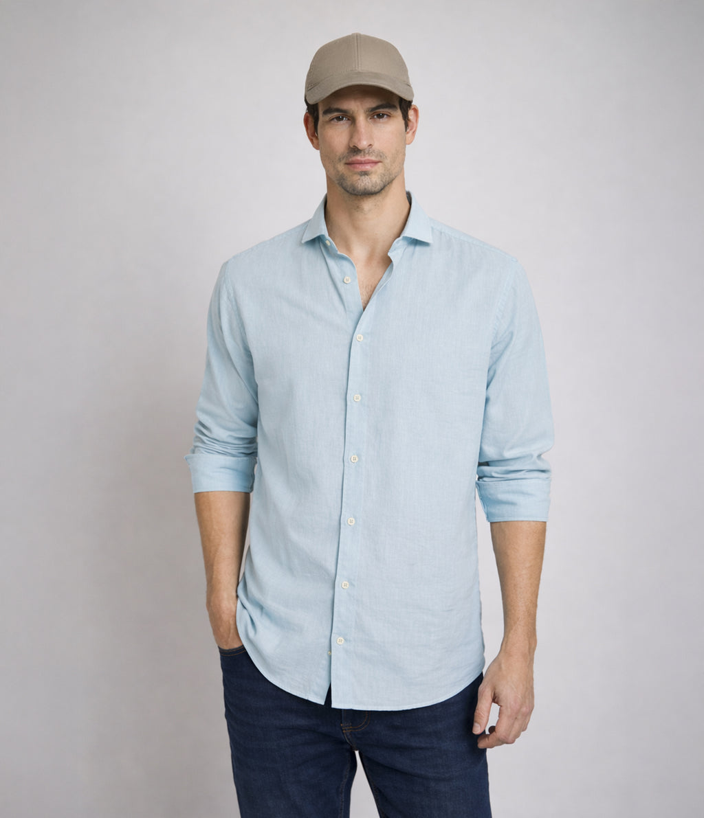 Camisa Hombre Tom M/Larga Verde Claro