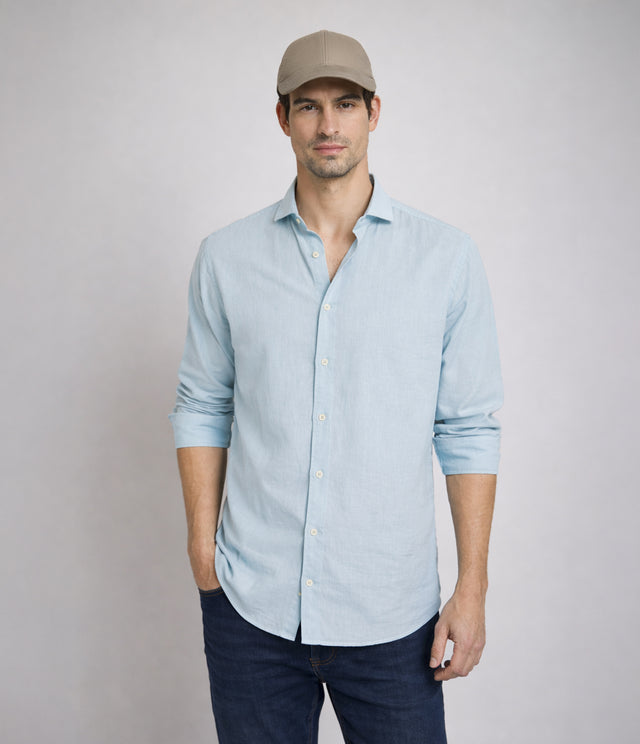 Camisa Hombre Tom M/Larga Verde Claro