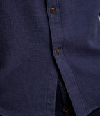 Camisa Hombre Waffle Manga Larga Azul Marino Matias