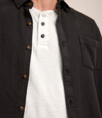 Camisa Hombre Waffle Manga Larga Negro Matias