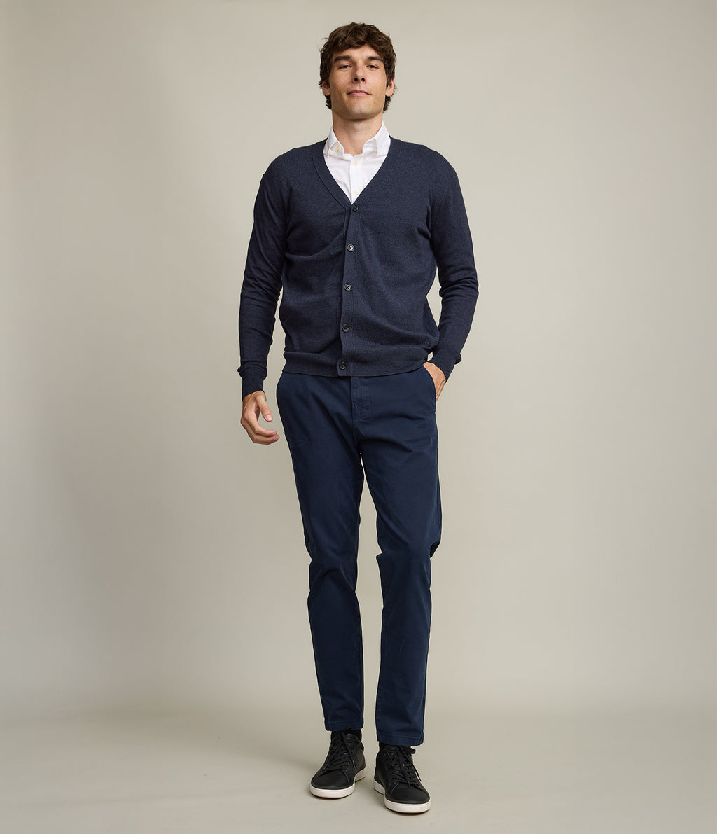 Cardigan Hombre Algodón Merino Balmai Azul Marino