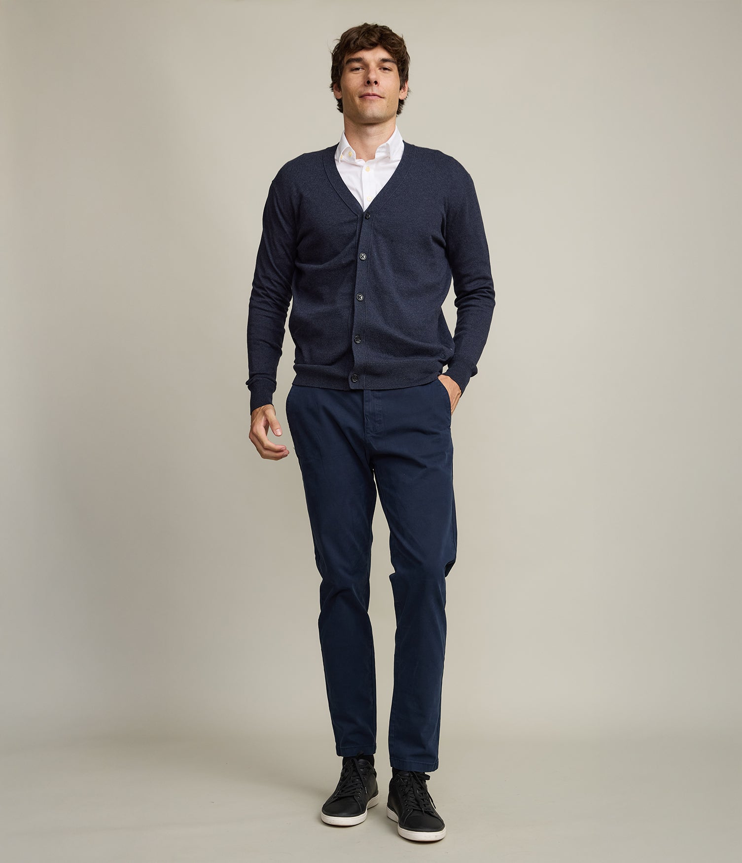 Cardigan Hombre Algodón Merino Balmai Azul Marino