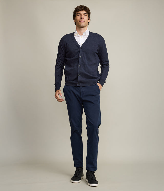 Cardigan Hombre Algodón Merino Balmai Azul Marino