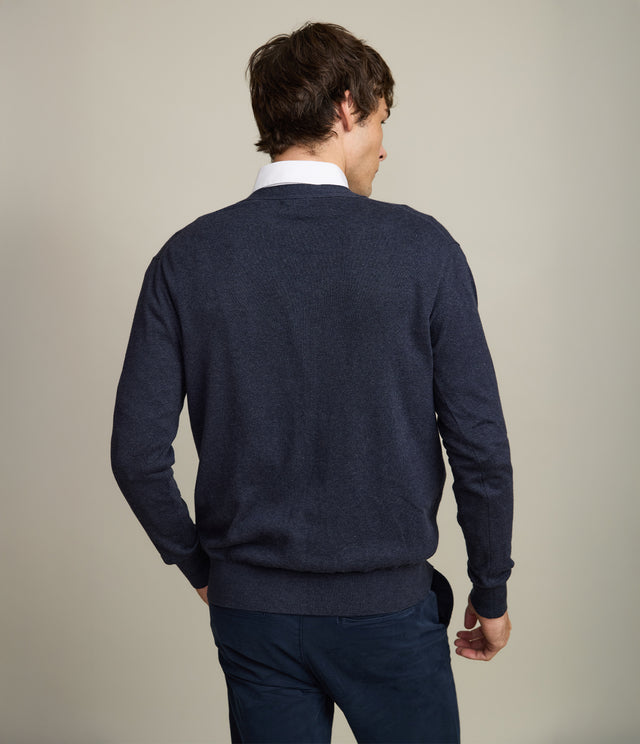 Cardigan Hombre Algodón Merino Balmai Azul Marino