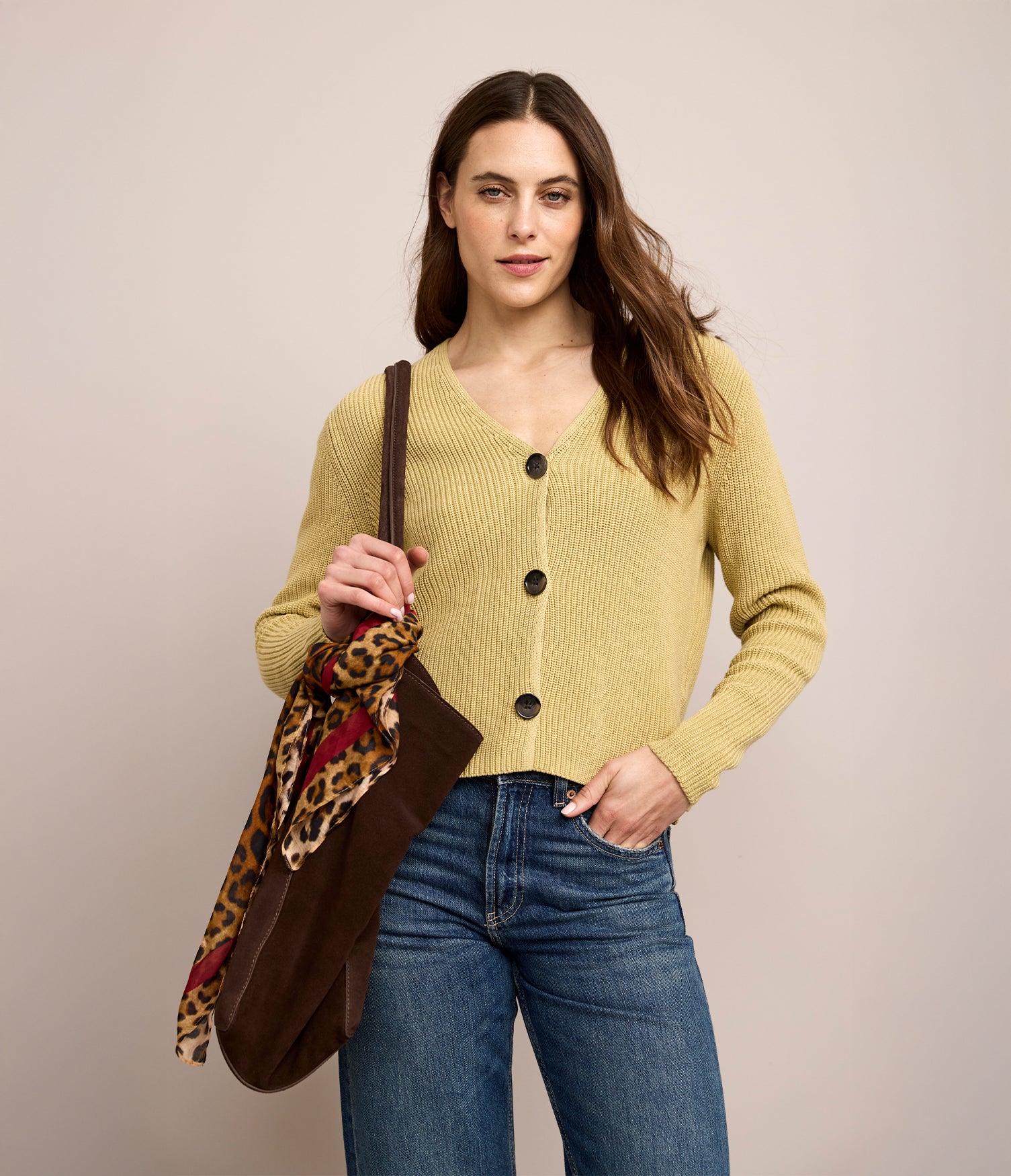 Cárdigan Mujer 100% Algodón Cala Pistacho