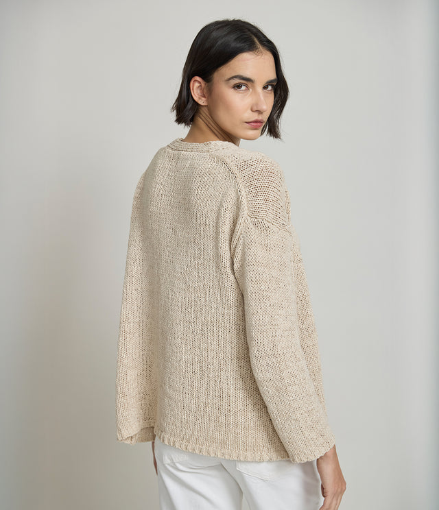 Cardigan Mujer Cinta Ecru