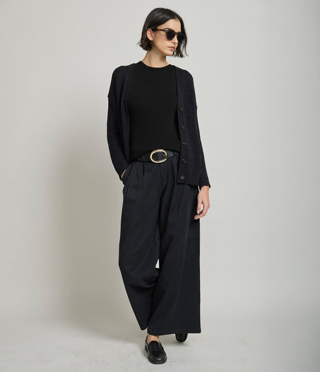 Cardigan Mujer Cinta Negro