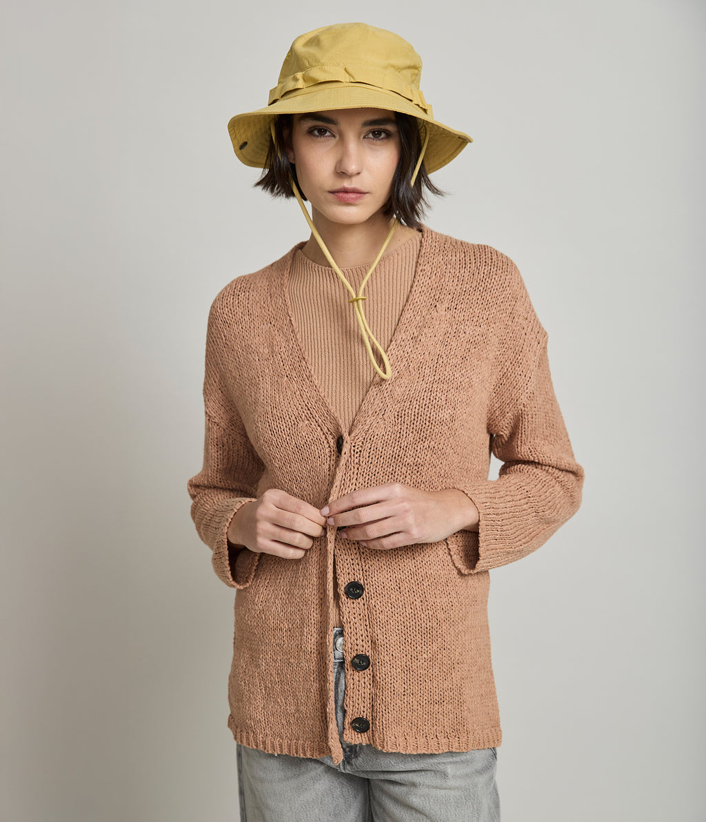 Cardigan Mujer Cinta Terracota