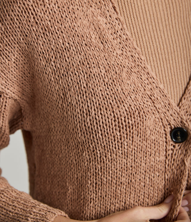 Cardigan Mujer Cinta Terracota