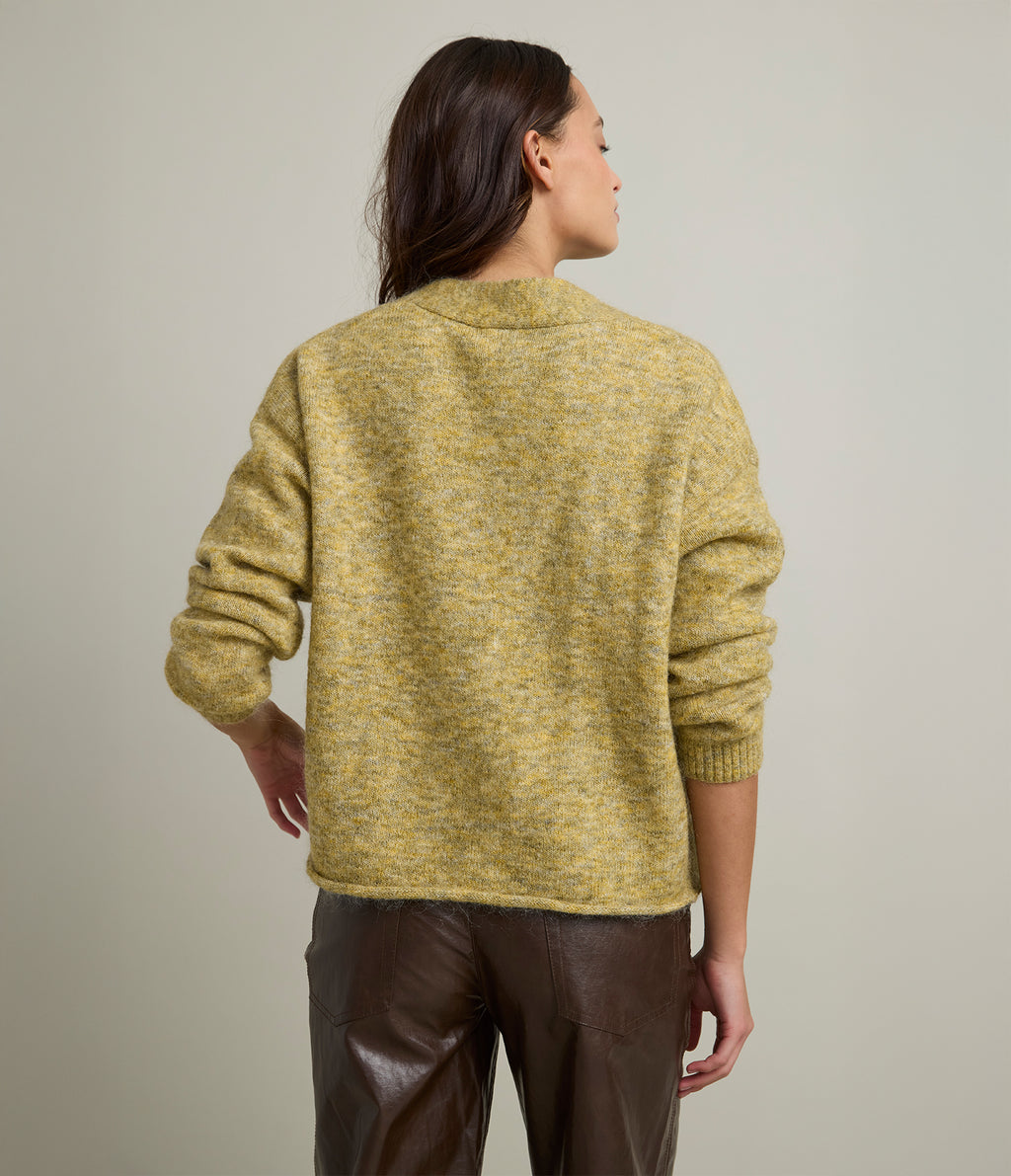 Cárdigan Mujer Mohair Lana Mia Pistacho