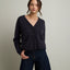 Cárdigan Mujer Mohair Lana Mia Morado Melange
