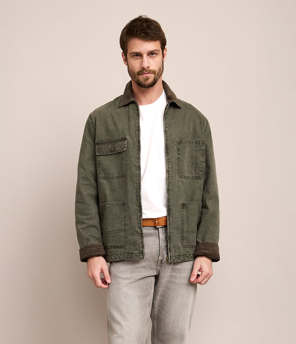 Chaqueta Hombre Canvas Verde Scott