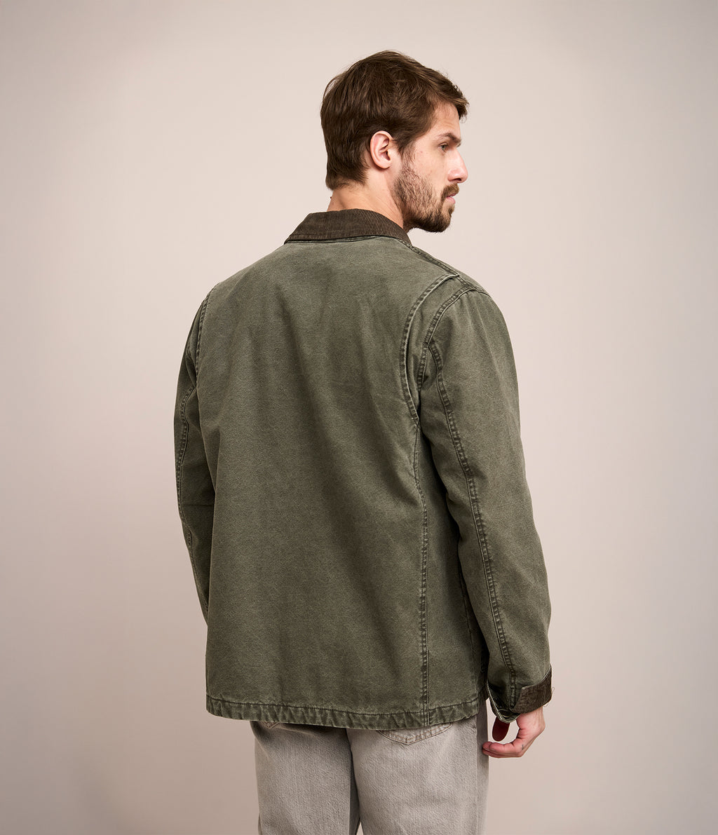 Chaqueta Hombre Canvas Verde Scott
