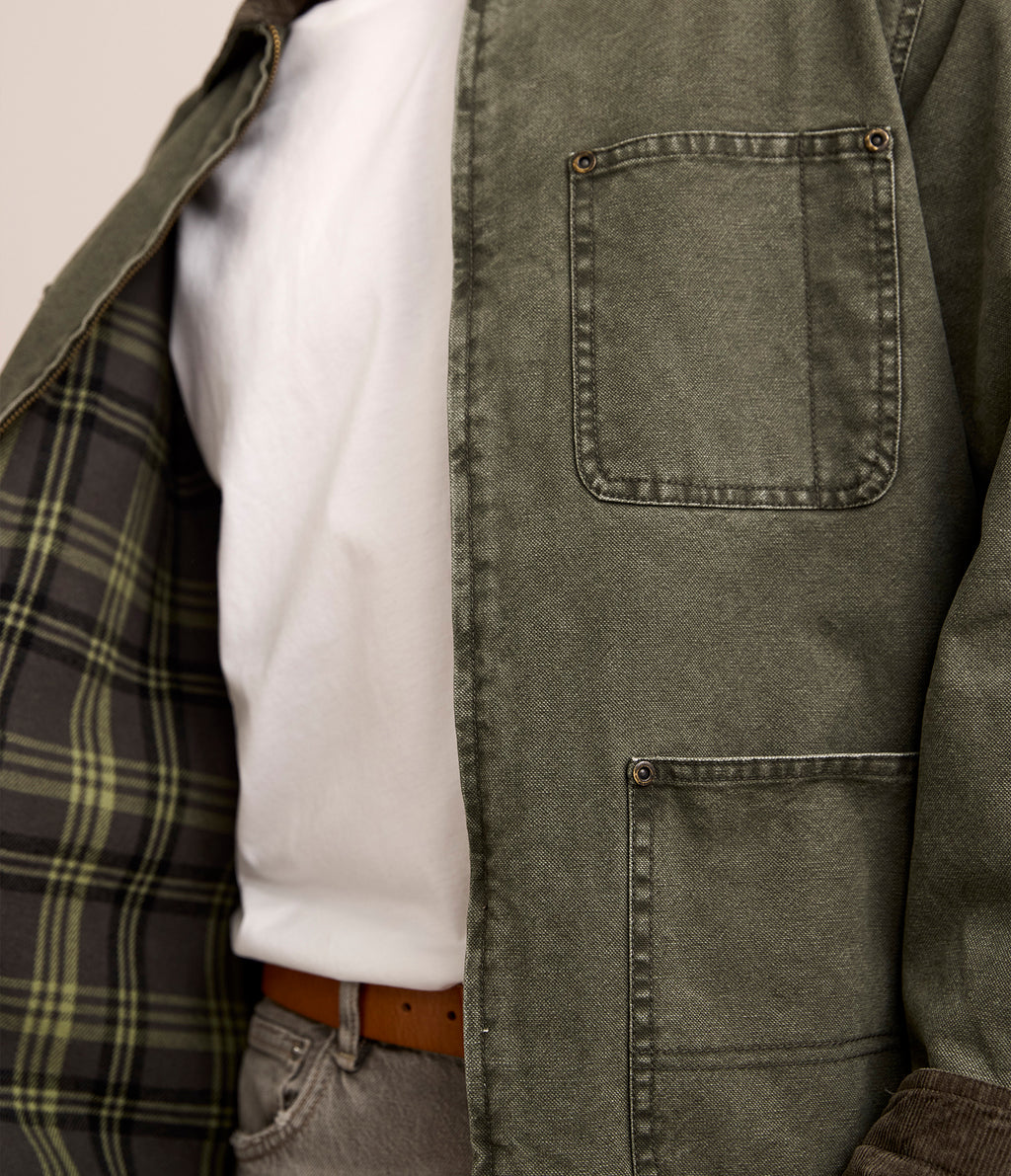 Chaqueta Hombre Canvas Verde Scott
